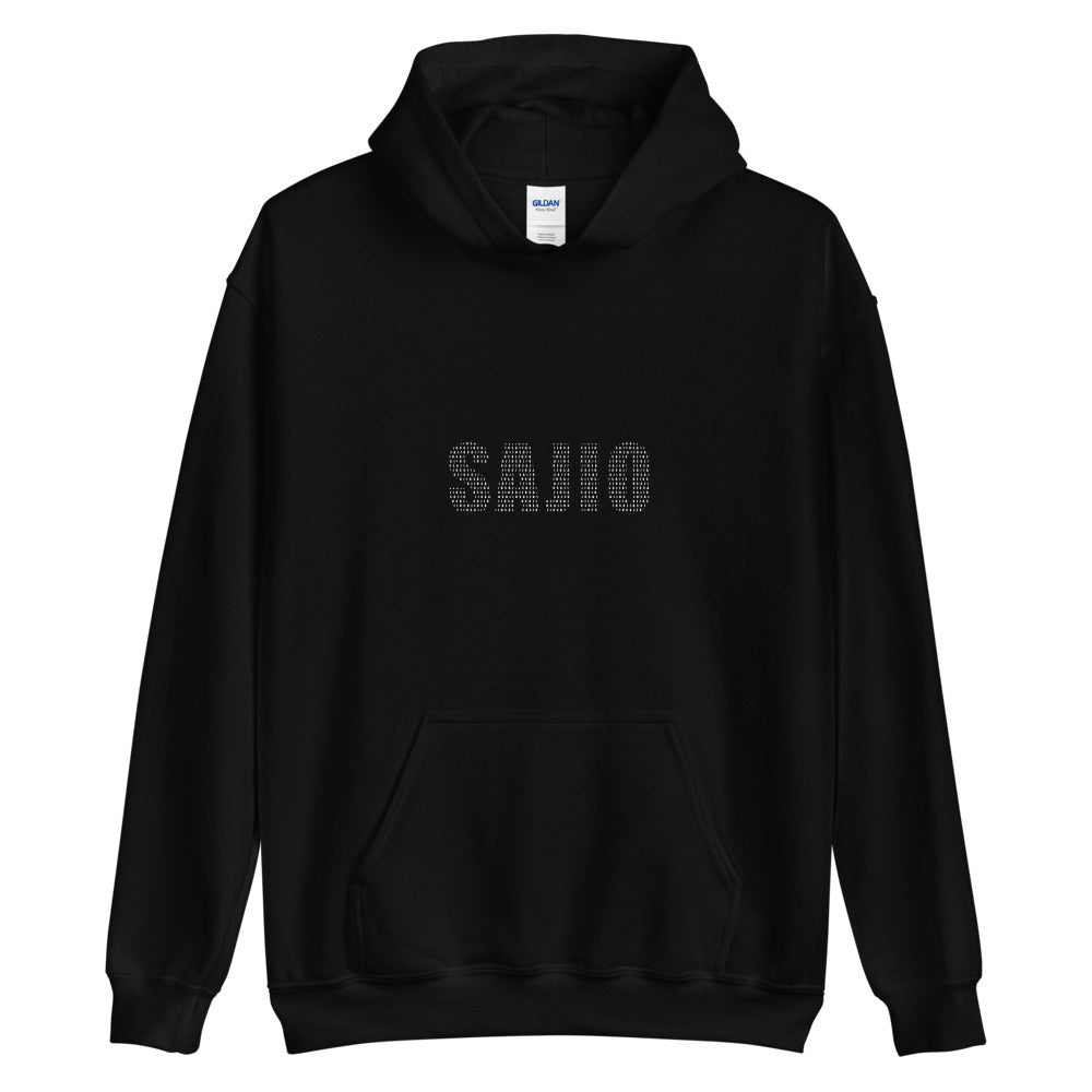 Sajio White Matrix Code Hoodie